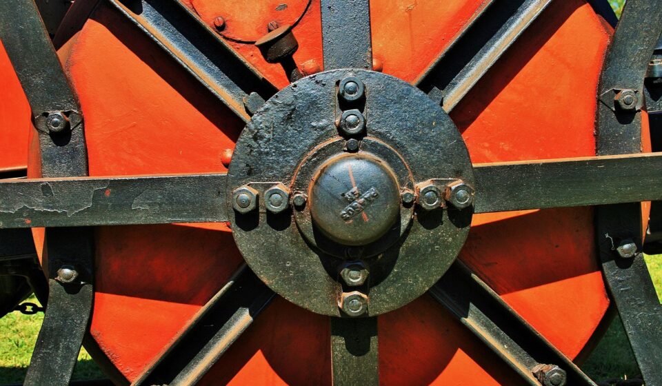 steam engine, engine, steam, part, black, red, mobile, power