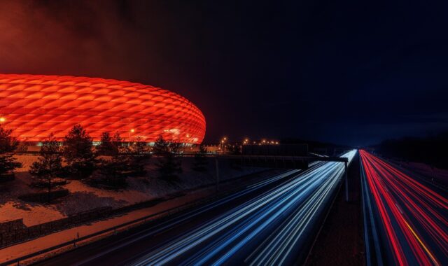 football stadium, highway, night, taillights, car lights, speed, driving a car, stadium, light strips, night shot, dark, long time exposure, long term, football stadium, highway, speed, speed, speed, speed, speed, stadium, stadium, stadium, stadium